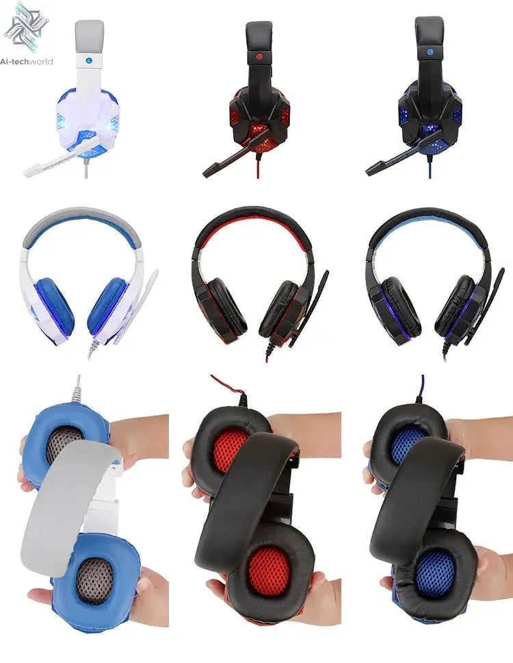 New Professional Wired Gaming Headphones With Microphone Led Light For Computer PS4 PS5 Xbox Bass Stereo PC Gaming Headset Gifts Ai-TechWorld 