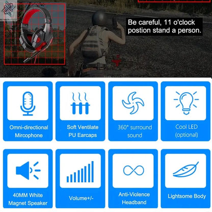 New Professional Wired Gaming Headphones With Microphone Led Light For Computer PS4 PS5 Xbox Bass Stereo PC Gaming Headset Gifts Ai-TechWorld 