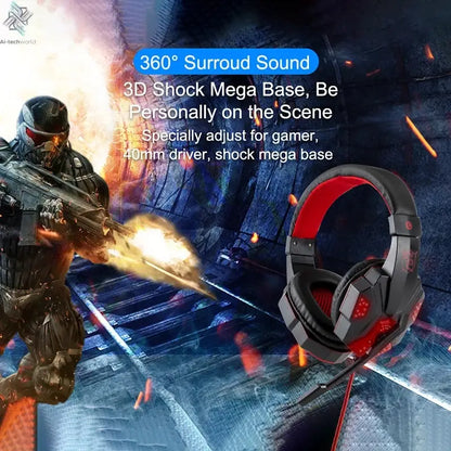 New Professional Wired Gaming Headphones With Microphone Led Light For Computer PS4 PS5 Xbox Bass Stereo PC Gaming Headset Gifts Ai-TechWorld 