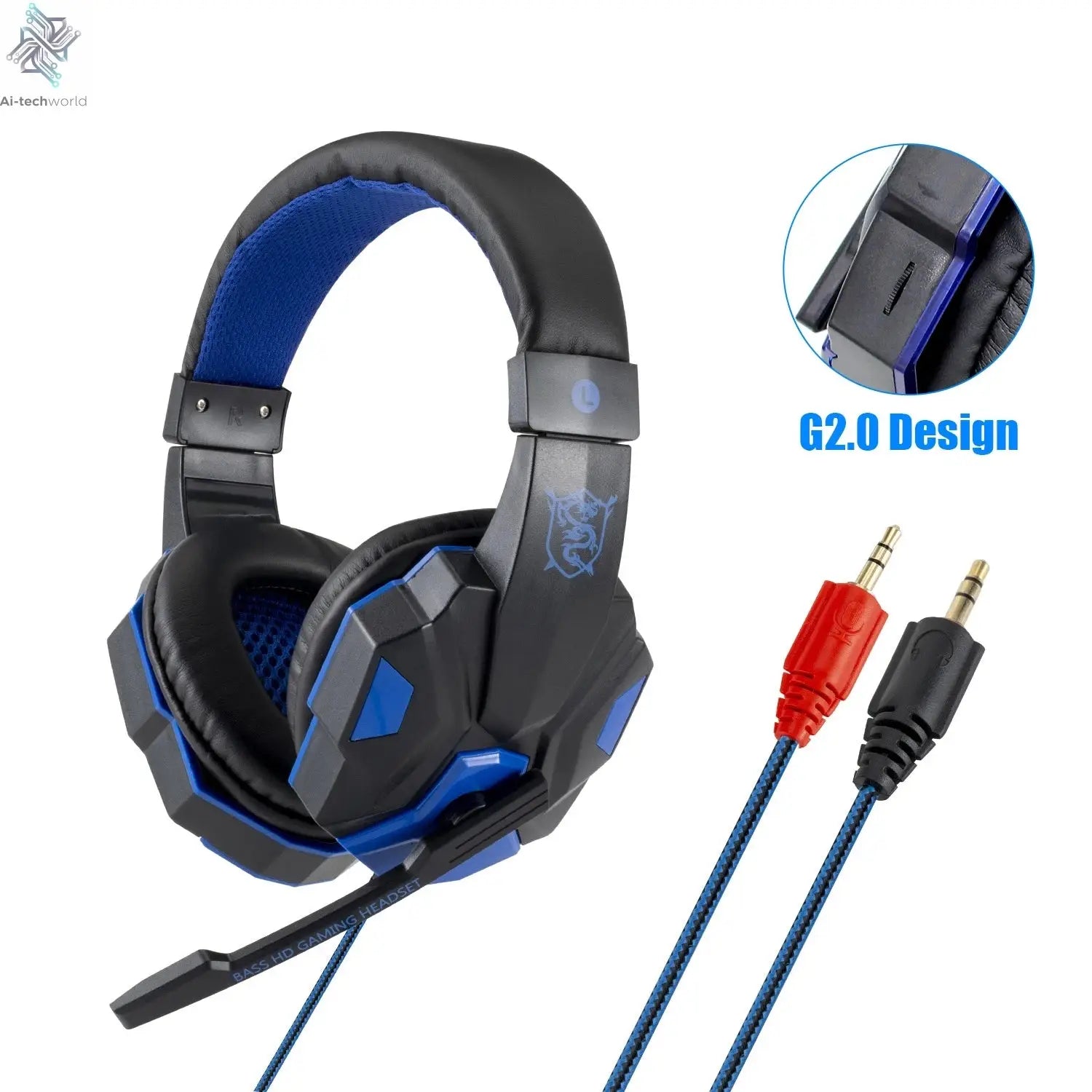 New Professional Wired Gaming Headphones With Microphone Led Light For Computer PS4 PS5 Xbox Bass Stereo PC Gaming Headset Gifts Ai-TechWorld 