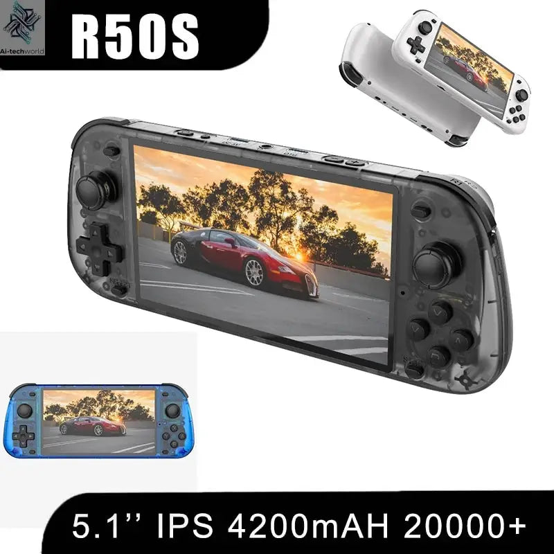 New R50S Retro Handheld Game Console 5.1 Inch Large Screen Linux System 854*480 4200mAh Video Gaming Player Boy Gifts Ai-TechWorld 