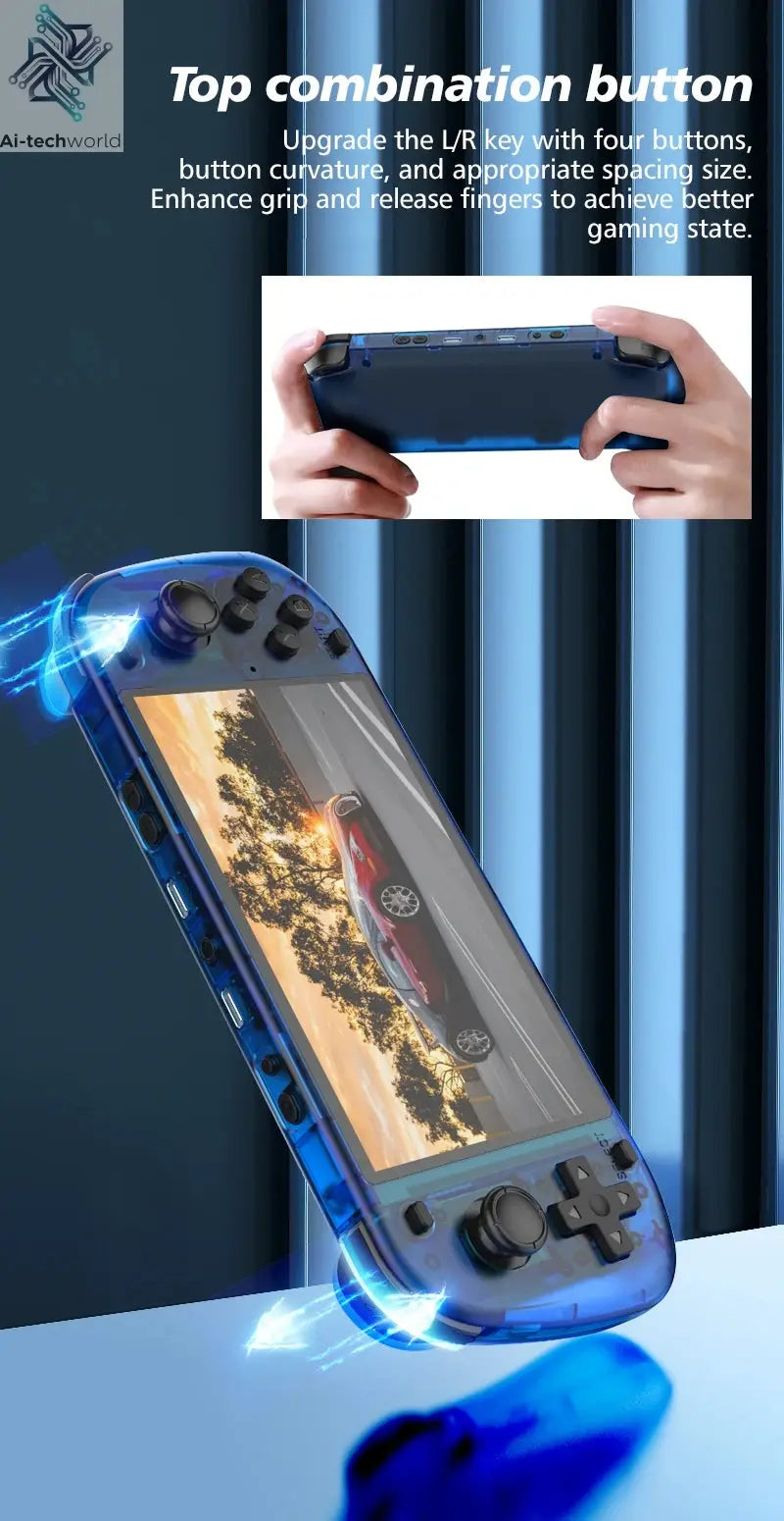 New R50S Retro Handheld Game Console 5.1 Inch Large Screen Linux System 854*480 4200mAh Video Gaming Player Boy Gifts Ai-TechWorld 