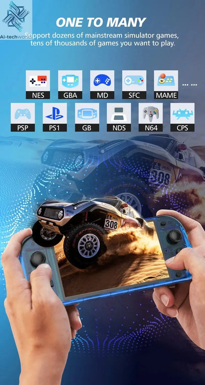 New R50S Retro Handheld Game Console 5.1 Inch Large Screen Linux System 854*480 4200mAh Video Gaming Player Boy Gifts Ai-TechWorld 