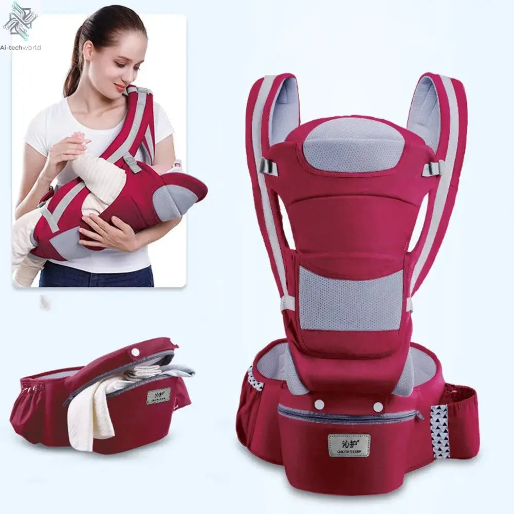 Newborn Ergonomic Baby Carrier Backpack Infant Baby Hipseat Carrier Front Facing Ergonomic Kangaroo Baby Wrap Sling Travel Ai-TechWorld 