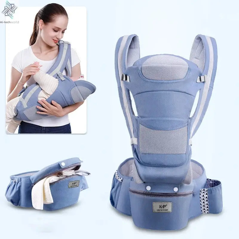 Newborn Ergonomic Baby Carrier Backpack Infant Baby Hipseat Carrier Front Facing Ergonomic Kangaroo Baby Wrap Sling Travel Ai-TechWorld 
