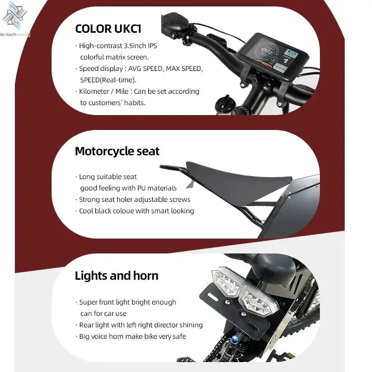 Newest Electric Bike 72v  8000W Enduro Ebike Hottest in 2023 with Samsng Cells 100km/h High Speed Electric Bike - Ai-TechWorld