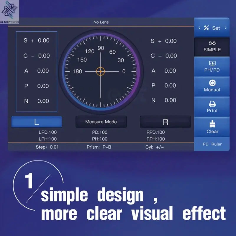 Nova LM300 Auto Lensmeter Digital Lensometer Optical Focimeter Automatic Lens Meter 7 Inch Touch Screen UV PD Printing Ai-TechWorld 