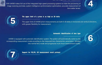 Nova LM300 Auto Lensmeter Digital Lensometer Optical Focimeter Automatic Lens Meter 7 Inch Touch Screen UV PD Printing Ai-TechWorld 