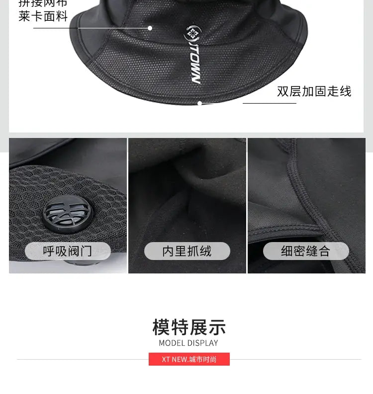 Fleece-lined Thermal Headgear Men's Fall and Winter Riding Cold-Proof Mask Motorcycle Wind-Proof Cap Men's and Women's Ski Full Face Care Scarf Ai-TechWorld 