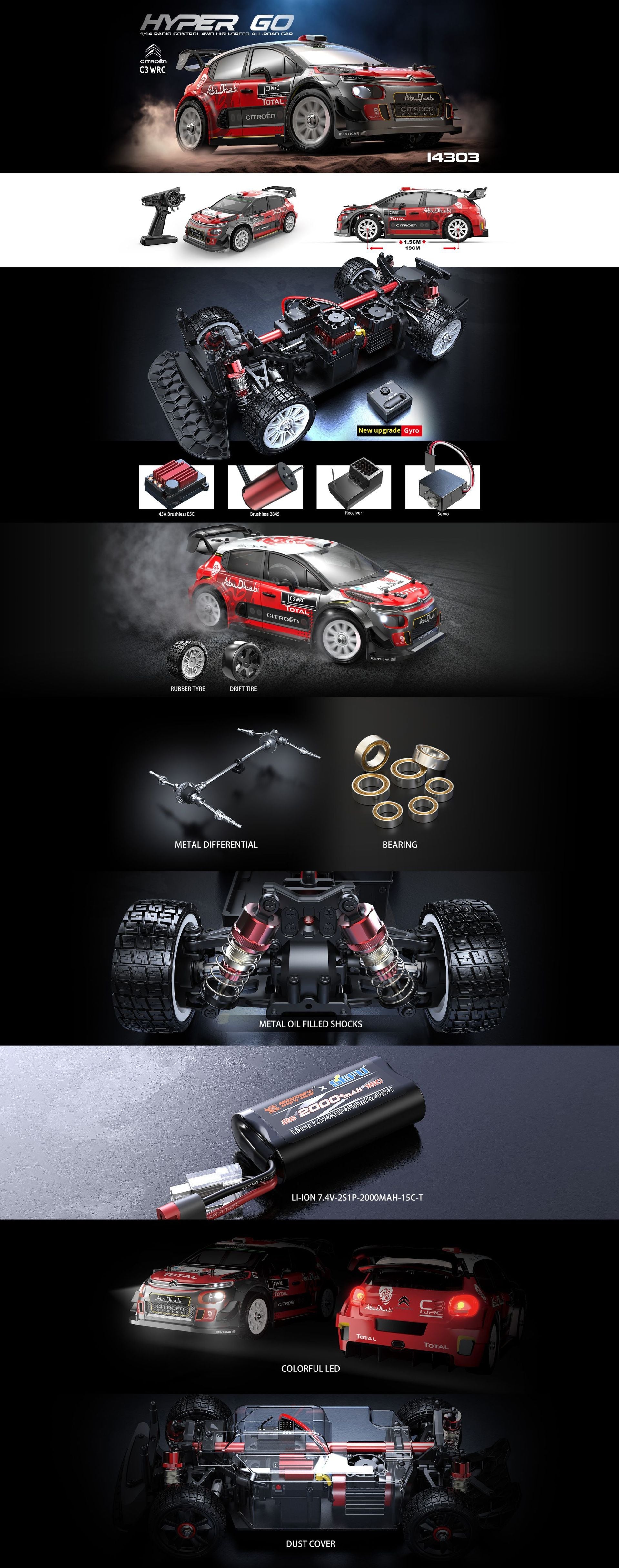New MJX 10208 Small Monster 1/10 Hypergo 2.4G Brushless High Speed RC Professional Adult Off road Remote Control Vehicle RC Cars Ai-TechWorld 