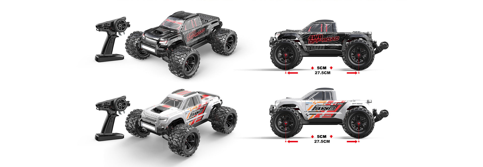 New MJX 10208 Small Monster 1/10 Hypergo 2.4G Brushless High Speed RC Professional Adult Off road Remote Control Vehicle RC Cars Ai-TechWorld 