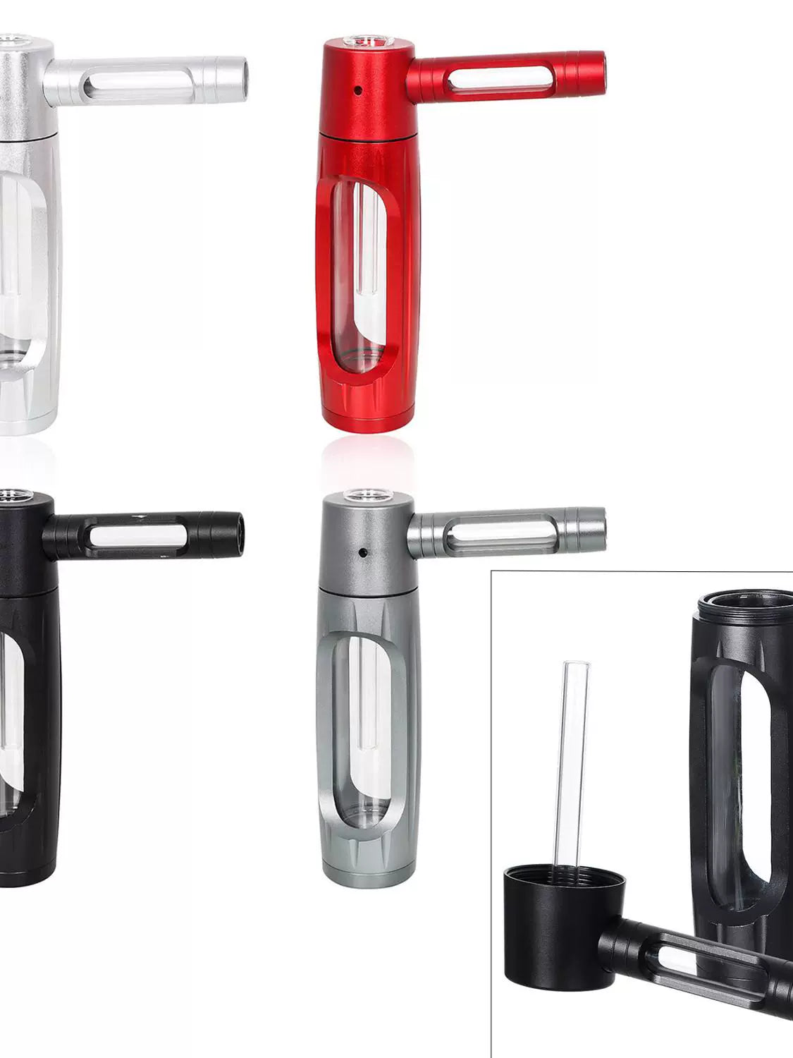 Cross-Border New Arrival Hammer-Shaped Aluminum Alloy Pipe Portable Metal Glass Tobacco Pipe Removable Easy to Clean Pipe Ai-TechWorld 