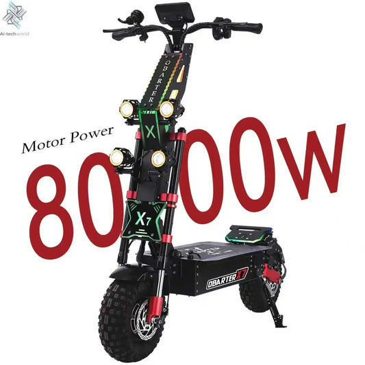 OBARTER X7 8000W Dual Motor Eelectric Scooter 60V40AH 56 Mph 62 Miles Range 14'' Tires E-Scooter UK Stock Electric Kick Scooter - Ai-TechWorld