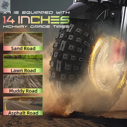 OBARTER X7 8000W Dual Motor Eelectric Scooter 60V40AH 56 Mph 62 Miles Range 14'' Tires E-Scooter UK Stock Electric Kick Scooter - Ai-TechWorld