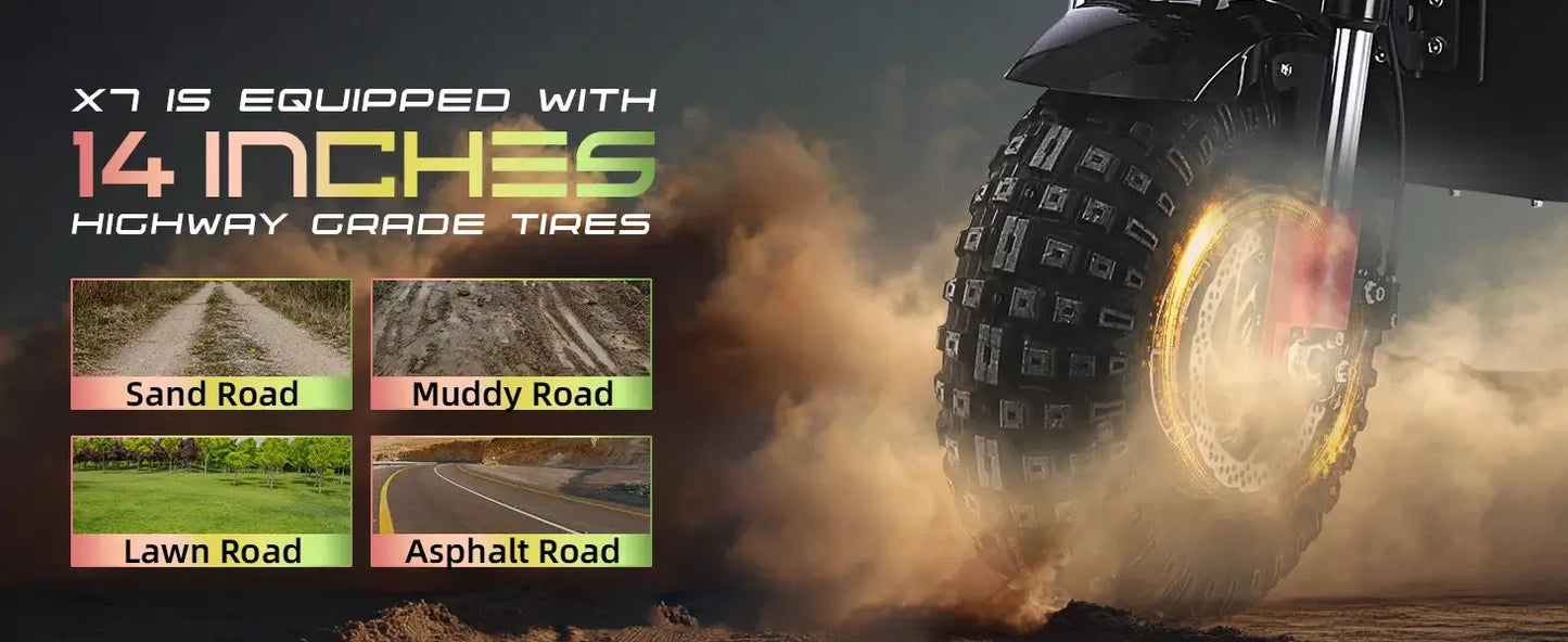 OBARTER X7 8000W Dual Motor Eelectric Scooter 60V40AH 56 Mph 62 Miles Range 14'' Tires E-Scooter UK Stock Electric Kick Scooter - Ai-TechWorld