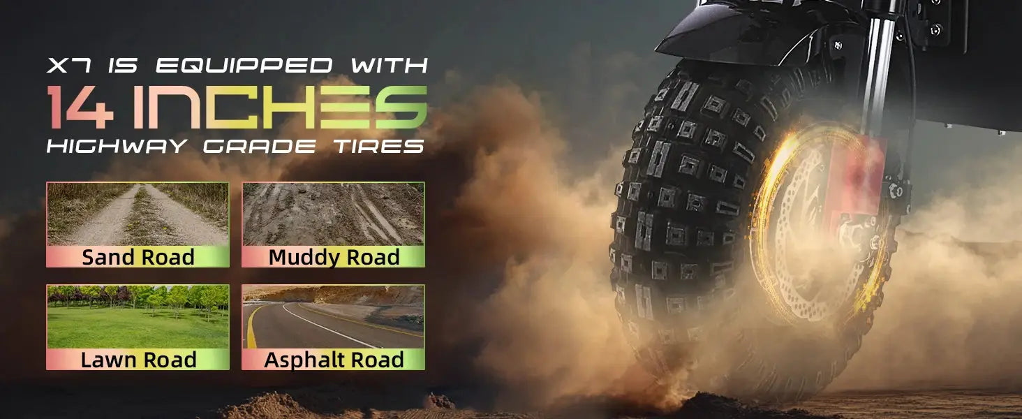 OBARTER X7 8000W Dual Motor Eelectric Scooter 60V40AH 56 Mph 62 Miles Range 14'' Tires E-Scooter UK Stock Electric Kick Scooter - Ai-TechWorld