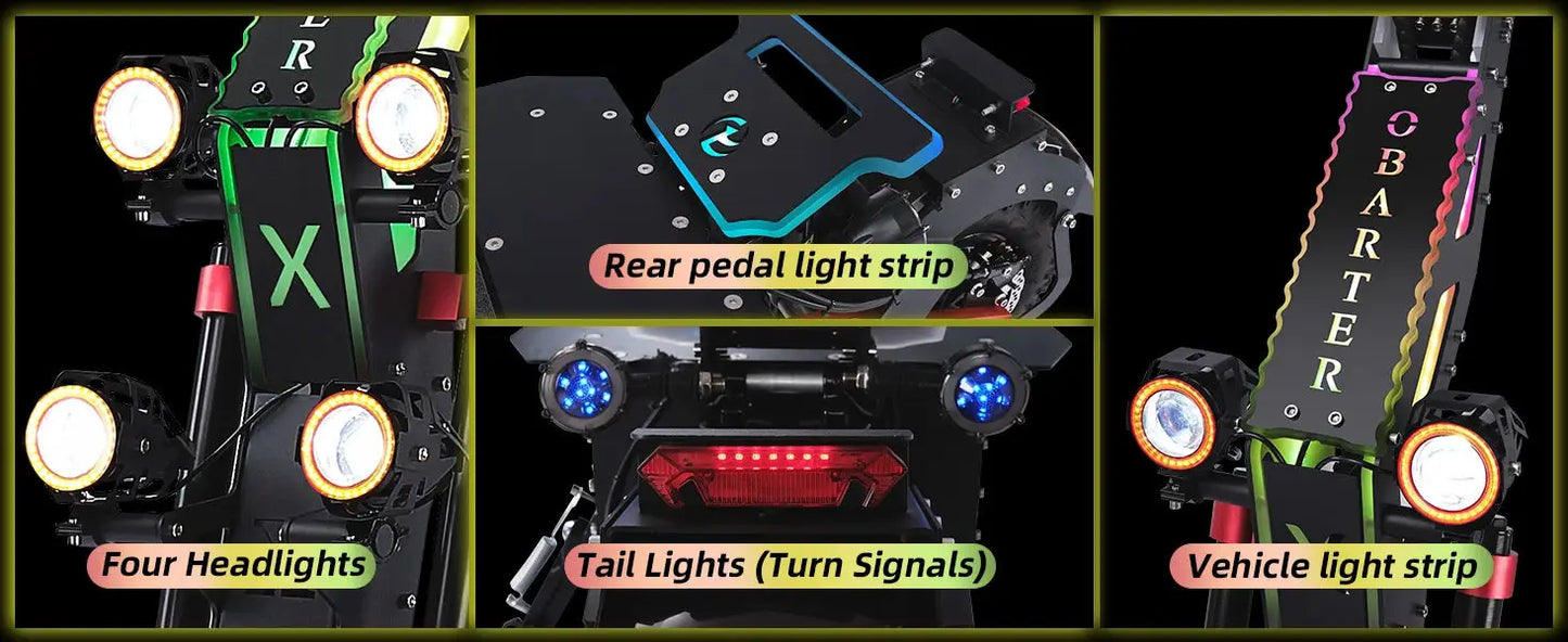 OBARTER X7 8000W Dual Motor Eelectric Scooter 60V40AH 56 Mph 62 Miles Range 14'' Tires E-Scooter UK Stock Electric Kick Scooter - Ai-TechWorld