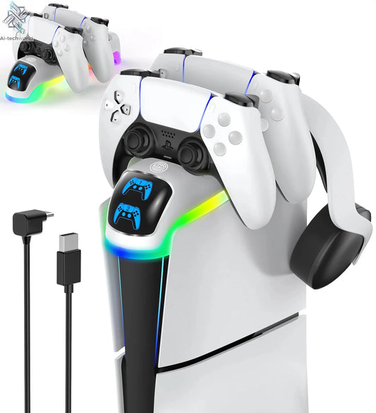 OIVO for PS5 Slim Controller Charger Stand PS5 Slim Gamepad Fast Charging Dock Station for Sony PlayStation 5 Slim Console Ai-TechWorld 