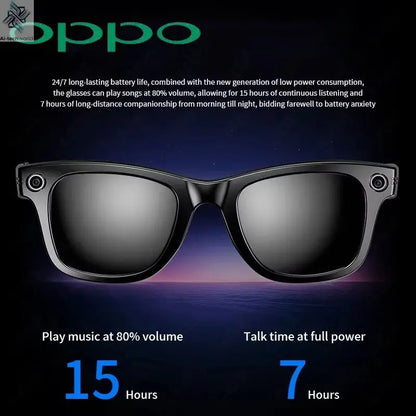 OPPO AI Smart Glasses Ultra Clear Camera Shootingand Recording Touch Sport Sunglasses Bluetooth Call Video Music Player Ai-TechWorld 