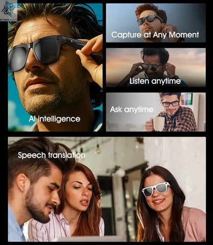 OPPO AI Smart Glasses Ultra Clear Camera Shootingand Recording Touch Sport Sunglasses Bluetooth Call Video Music Player Ai-TechWorld 