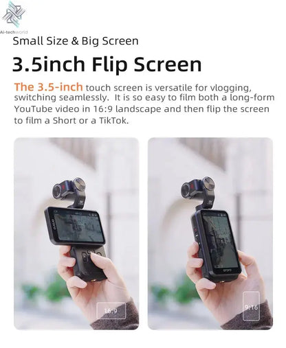 ORDRO M5 Pocket Video Camera Action Vlogging Digital Camcorder 5K 3-axis Face Tracking 3.5" Touch Screen Infrared Night Vision Ai-TechWorld 