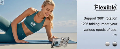 Oatsbasf Metal Frameless Phone Case for Samsung Galaxy Z Flip 7/6 with 360°Rotation Ring Stand Bumper Protective Z Flip 7 6 Case Ai-TechWorld 