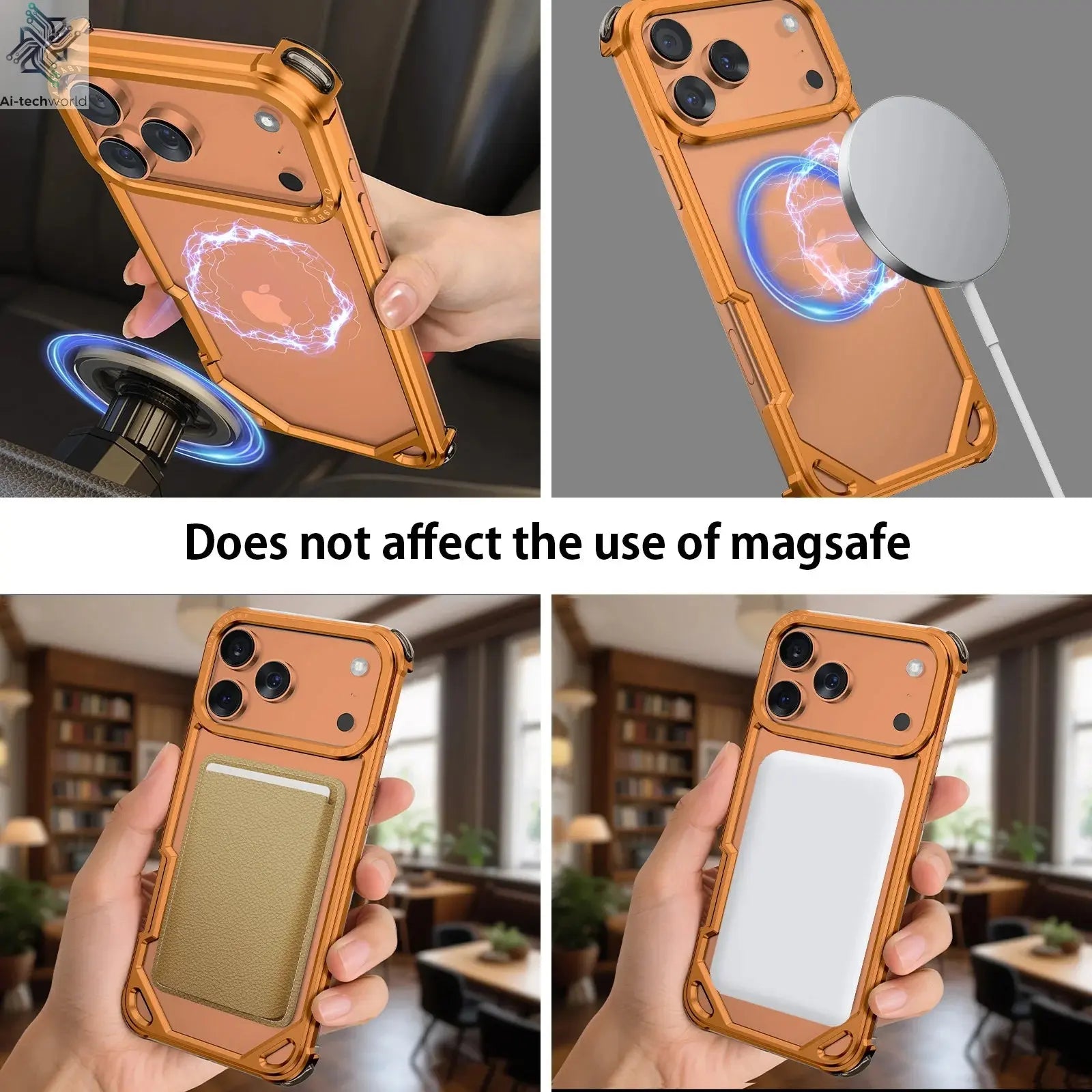 Oatsbasf Metal Phone Case for iPhone 17 Pro/Pro Max/17/Air Case Minimalist Support Wireless Charging Ultra-thin Protective Case Ai-TechWorld 