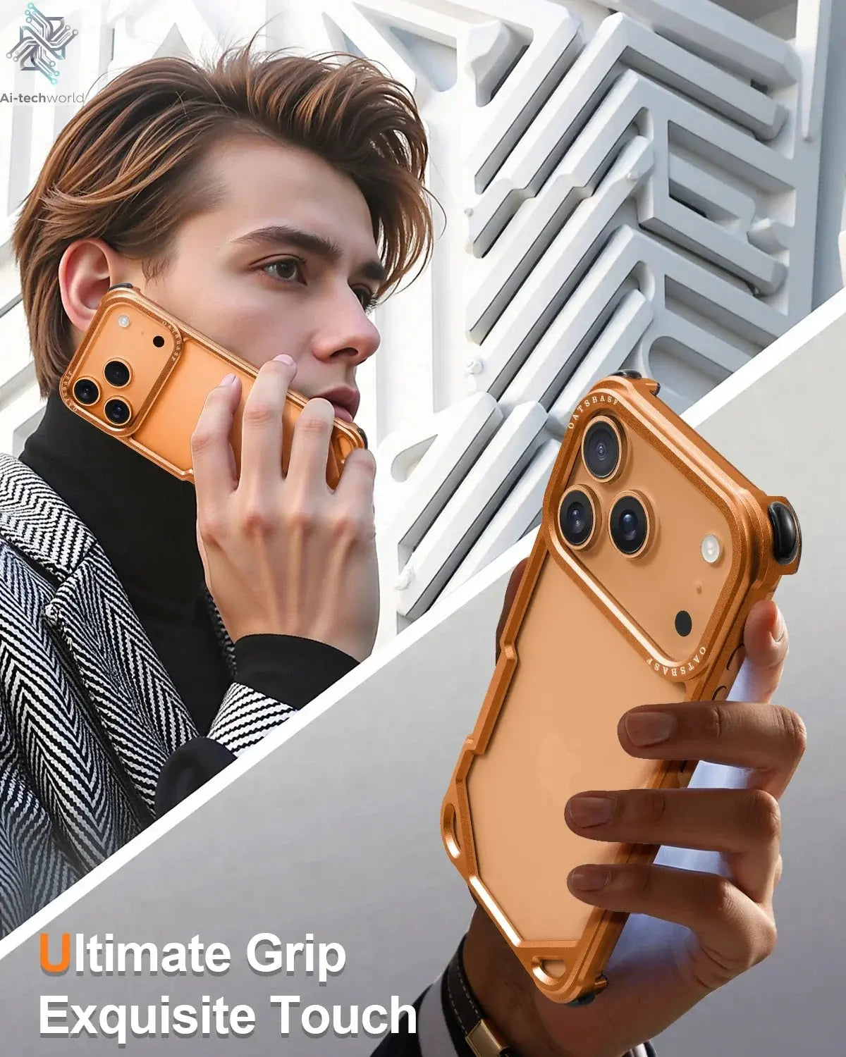 Oatsbasf Metal Slim Phone Case for iPhone 17 Air/17 Pro/17 Pro Max Ai-TechWorld 
