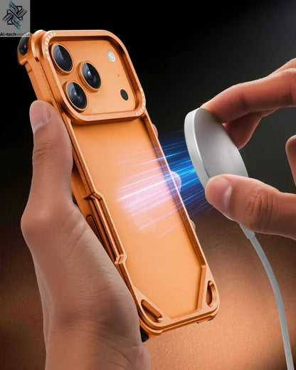 Oatsbasf for iPhone 17 Pro/Pro Max/17 Air Phone Case Metal Frameless Minimalist Wireless Charging Ultra-thin Protective Cover Ai-TechWorld 