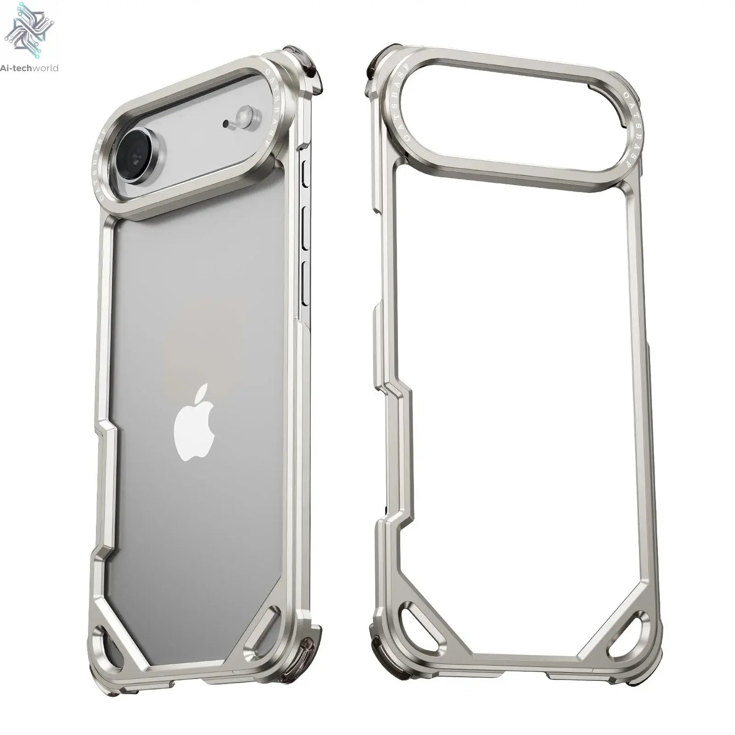 Oatsbasf for iPhone 17 Pro/Pro Max/17 Air Phone Case Metal Frameless Minimalist Wireless Charging Ultra-thin Protective Cover Ai-TechWorld 