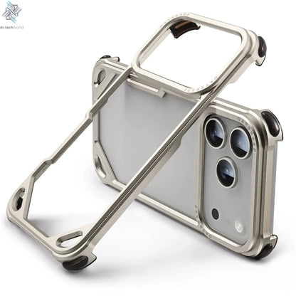 Oatsbasf for iPhone 17 Pro/Pro Max/17 Air Phone Case Metal Frameless Minimalist Wireless Charging Ultra-thin Protective Cover Ai-TechWorld 