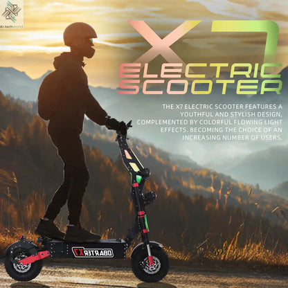 Obarter X7 14" 10000W/8000W Removable Battery Folding e scooter 240KM Long Range Off-Road Fat Tire trottinette électrique adulte Ai-TechWorld 
