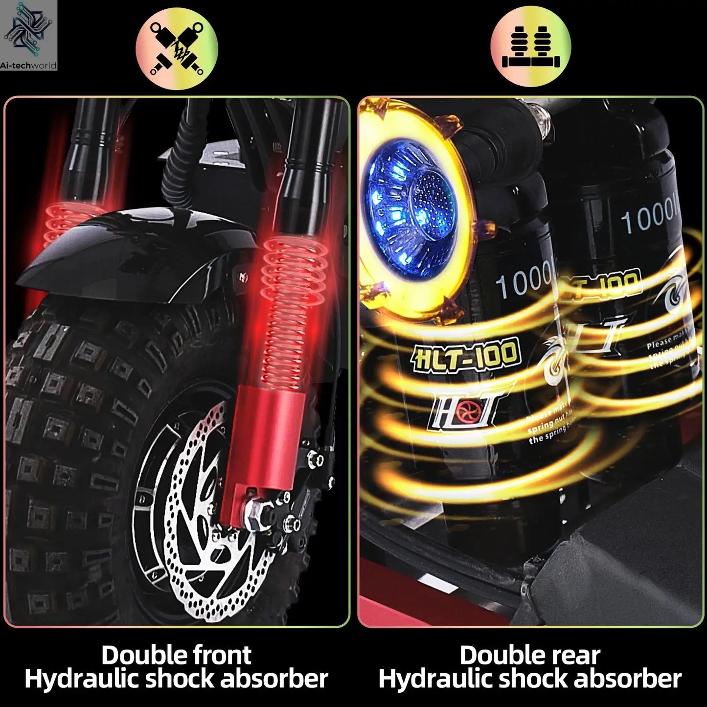 Obarter X7 14" 10000W/8000W Removable Battery Folding e scooter 240KM Long Range Off-Road Fat Tire trottinette électrique adulte Ai-TechWorld 