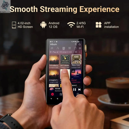 Oilsky 160GB HiFi Hi-Res Audio Player,  Bluetooth and WiFi, 4.4mm Balanced, Dual ESS DAC, 4.02" Digital DSD512 Lossless Spotify Ai-TechWorld 