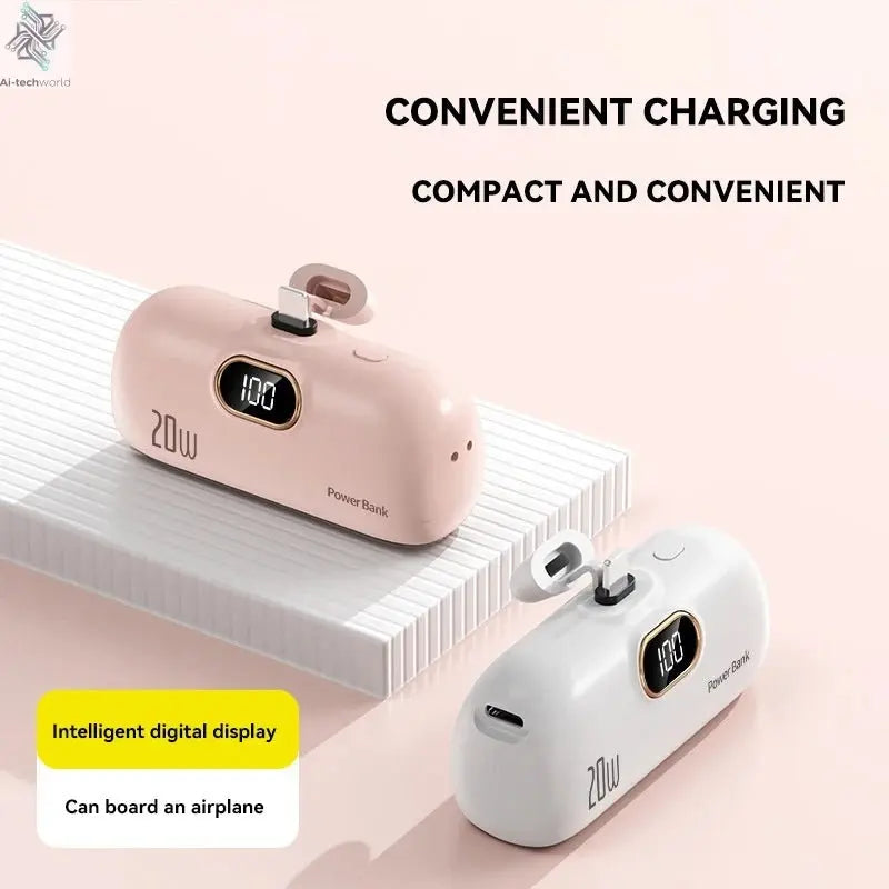 OnePlus 30000mAh Mini Portable Power Bank Capsule Mobile Power Supply Emergency External Battery Fast Charger For iPhone Xiaomi - Ai - TechWorld