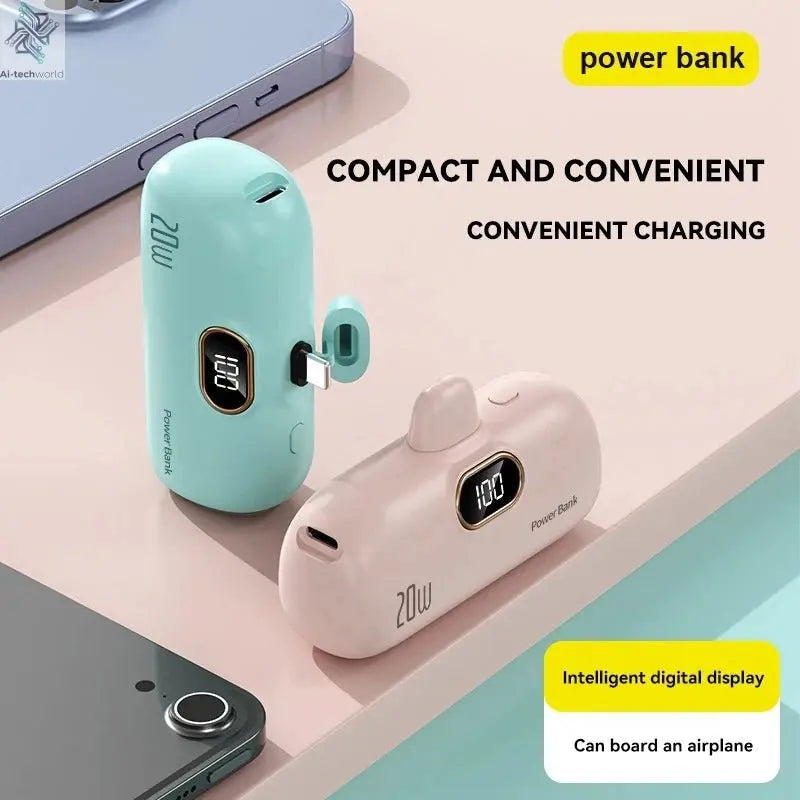 OnePlus 30000mAh Mini Portable Power Bank Capsule Mobile Power Supply Emergency External Battery Fast Charger For iPhone Xiaomi - Ai - TechWorld