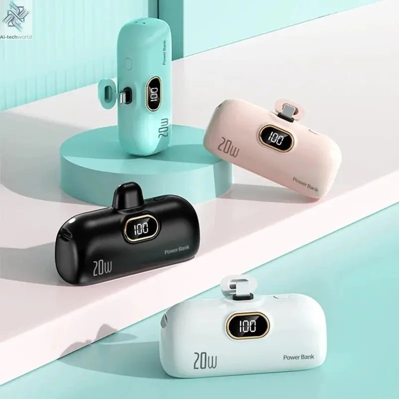 OnePlus 30000mAh Mini Portable Power Bank Capsule Mobile Power Supply Emergency External Battery Fast Charger For iPhone Xiaomi - Ai - TechWorld