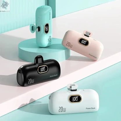 OnePlus 30000mAh Mini Portable Power Bank Capsule Mobile Power Supply Emergency External Battery Fast Charger For iPhone Xiaomi - Ai - TechWorld