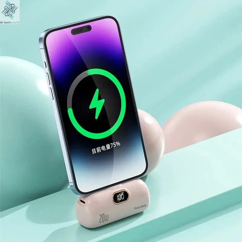 OnePlus 30000mAh Mini Portable Power Bank Capsule Mobile Power Supply Emergency External Battery Fast Charger For iPhone Xiaomi - Ai - TechWorld