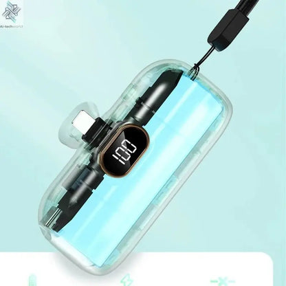 OnePlus 30000mAh Mini Portable Power Bank Capsule Mobile Power Supply Emergency External Battery Fast Charger For iPhone Xiaomi - Ai - TechWorld