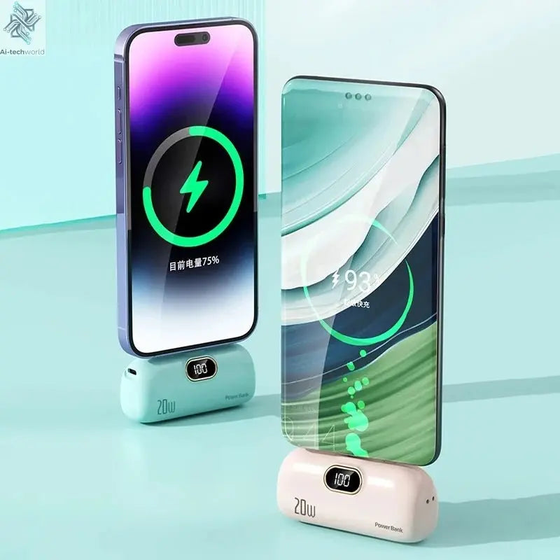 OnePlus 30000mAh Mini Portable Power Bank Capsule Mobile Power Supply Emergency External Battery Fast Charger For iPhone Xiaomi - Ai - TechWorld