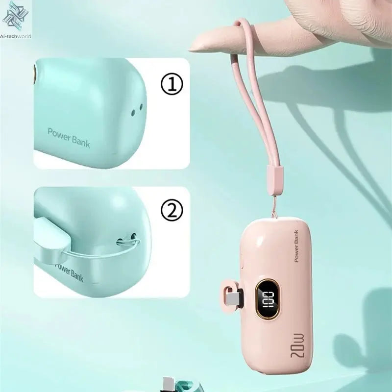 OnePlus 30000mAh Mini Portable Power Bank Capsule Mobile Power Supply Emergency External Battery Fast Charger For iPhone Xiaomi - Ai - TechWorld