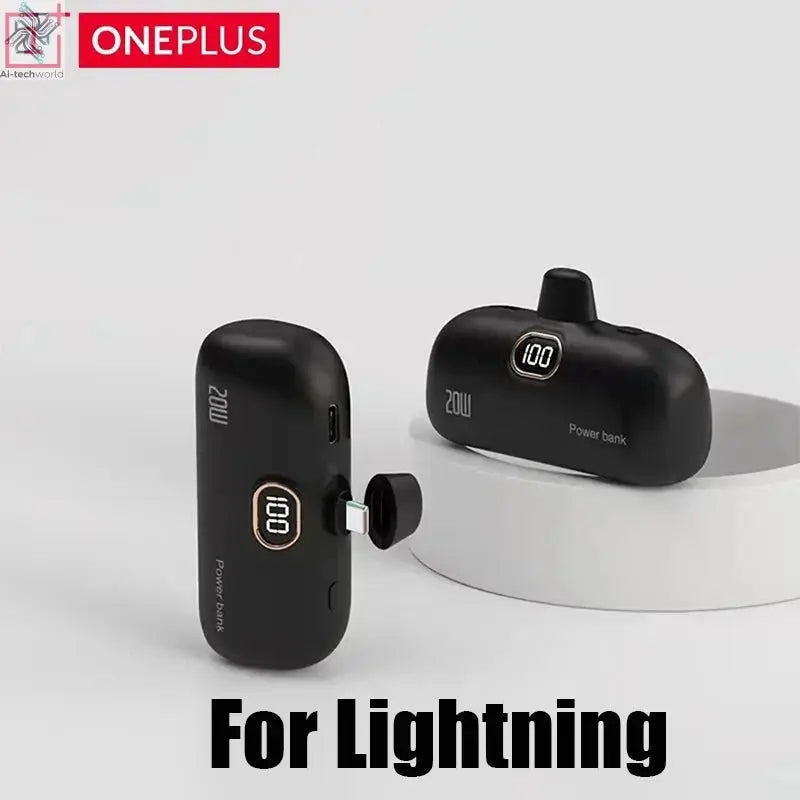 OnePlus 30000mAh Mini Portable Power Bank Capsule Mobile Power Supply Emergency External Battery Fast Charger For iPhone Xiaomi - Ai - TechWorld