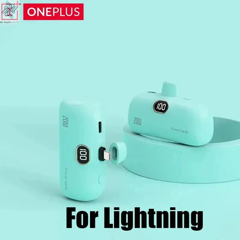 OnePlus 30000mAh Mini Portable Power Bank Capsule Mobile Power Supply Emergency External Battery Fast Charger For iPhone Xiaomi - Ai - TechWorld