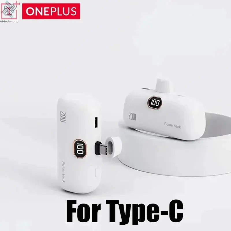 OnePlus 30000mAh Mini Portable Power Bank Capsule Mobile Power Supply Emergency External Battery Fast Charger For iPhone Xiaomi - Ai - TechWorld