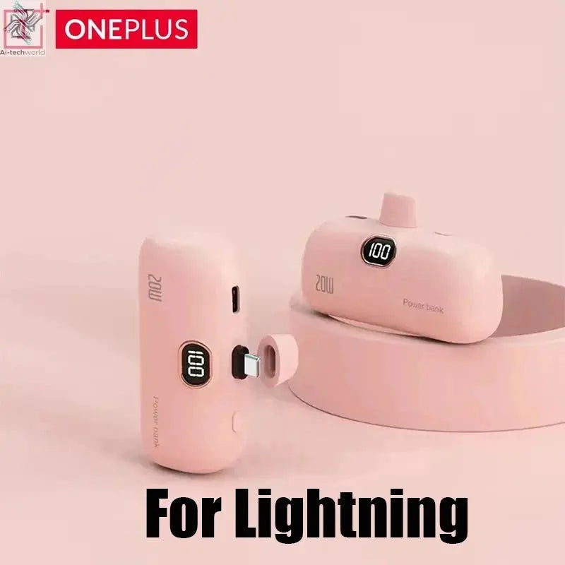 OnePlus 30000mAh Mini Portable Power Bank Capsule Mobile Power Supply Emergency External Battery Fast Charger For iPhone Xiaomi - Ai - TechWorld