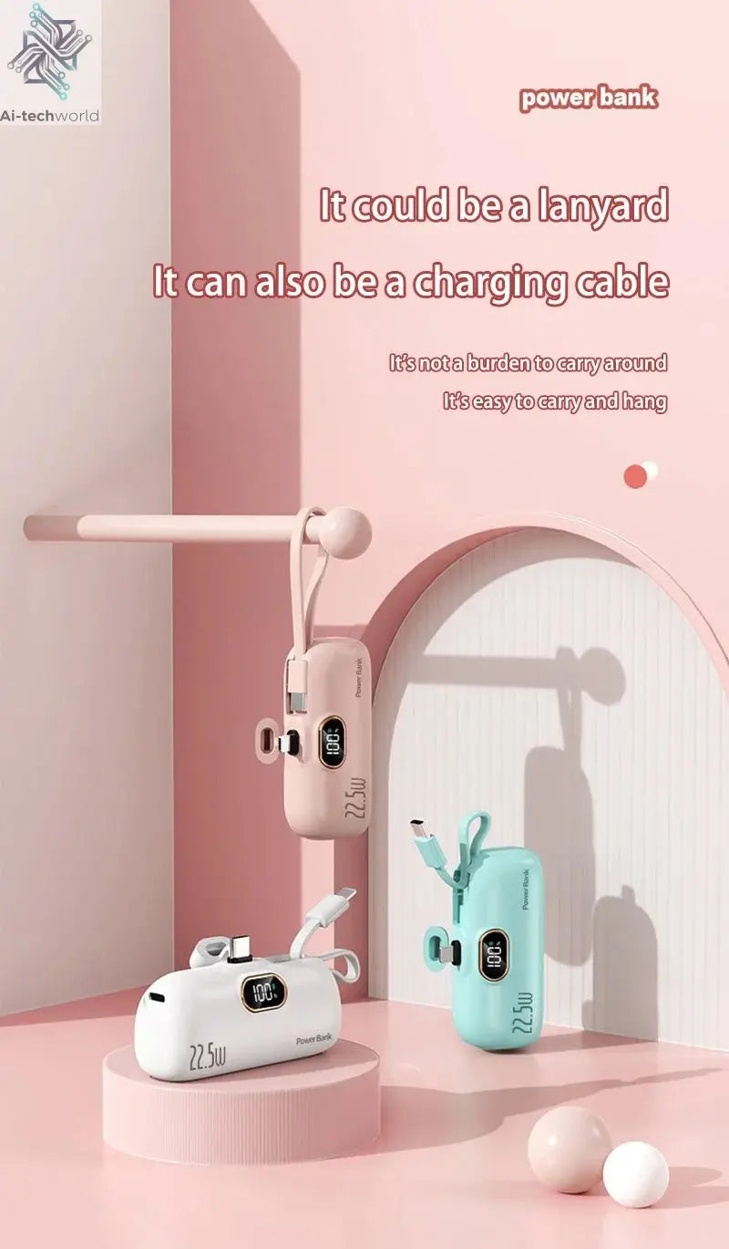 Oneplus Portable 30000mAh Power Bank Capsule Mobile Power Supply Emergency Mini External Battery Fast Charging For iPhone Xiaomi - Ai - TechWorld