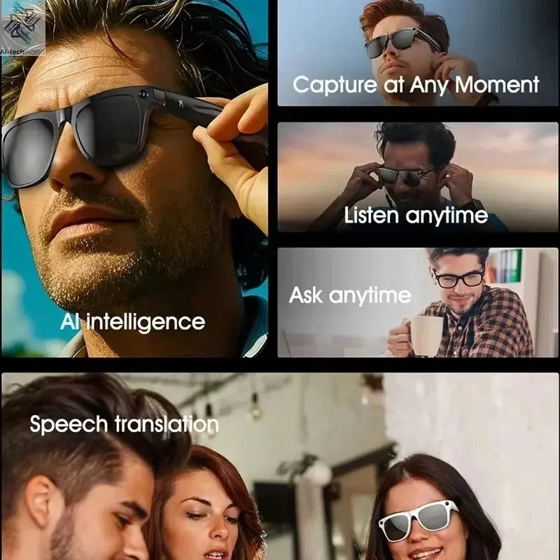 Oneplus Smart 8K AI Glasses With 100mp Camera Chat Gpt Touch Sport Sunglasses Bluetooth Calling Music Player For Men Women Gift - Ai-TechWorld