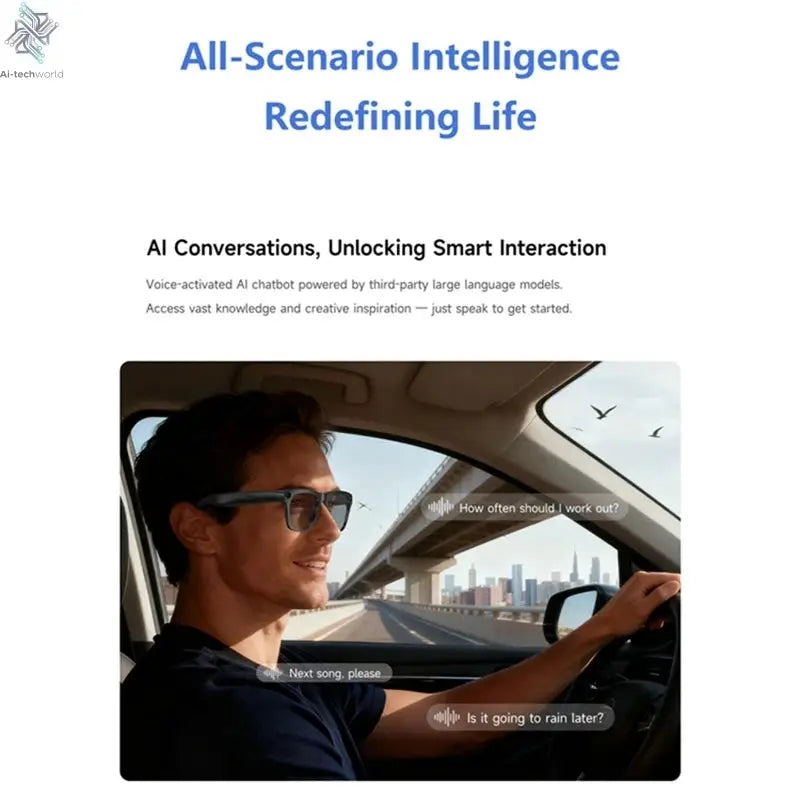 Oneplus Smart 8K AI Glasses With 100mp Camera Chat Gpt Touch Sport Sunglasses Bluetooth Calling Music Player For Men Women Gift - Ai-TechWorld