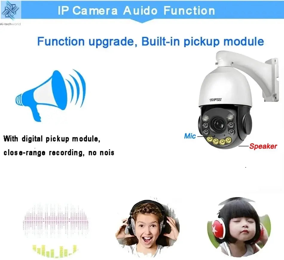 Onvif Metal Laser Infrared Full Color Auto Tracking Cruise 8MP 4K 54X Optics Zoom 360° POE PTZ Speed Dome Surveillance IP Camera - Ai - TechWorld